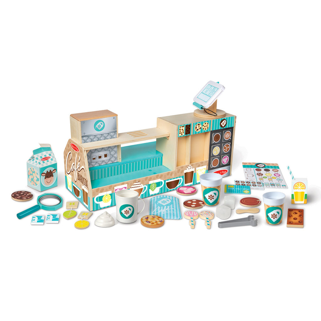 Melissa &amp; Doug Legemad i træ, Barista kaffebar - 35 dele