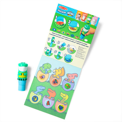 Melissa &amp; Doug Wow! Activity pad, Stempel-selv klistermærker - Dinosaur