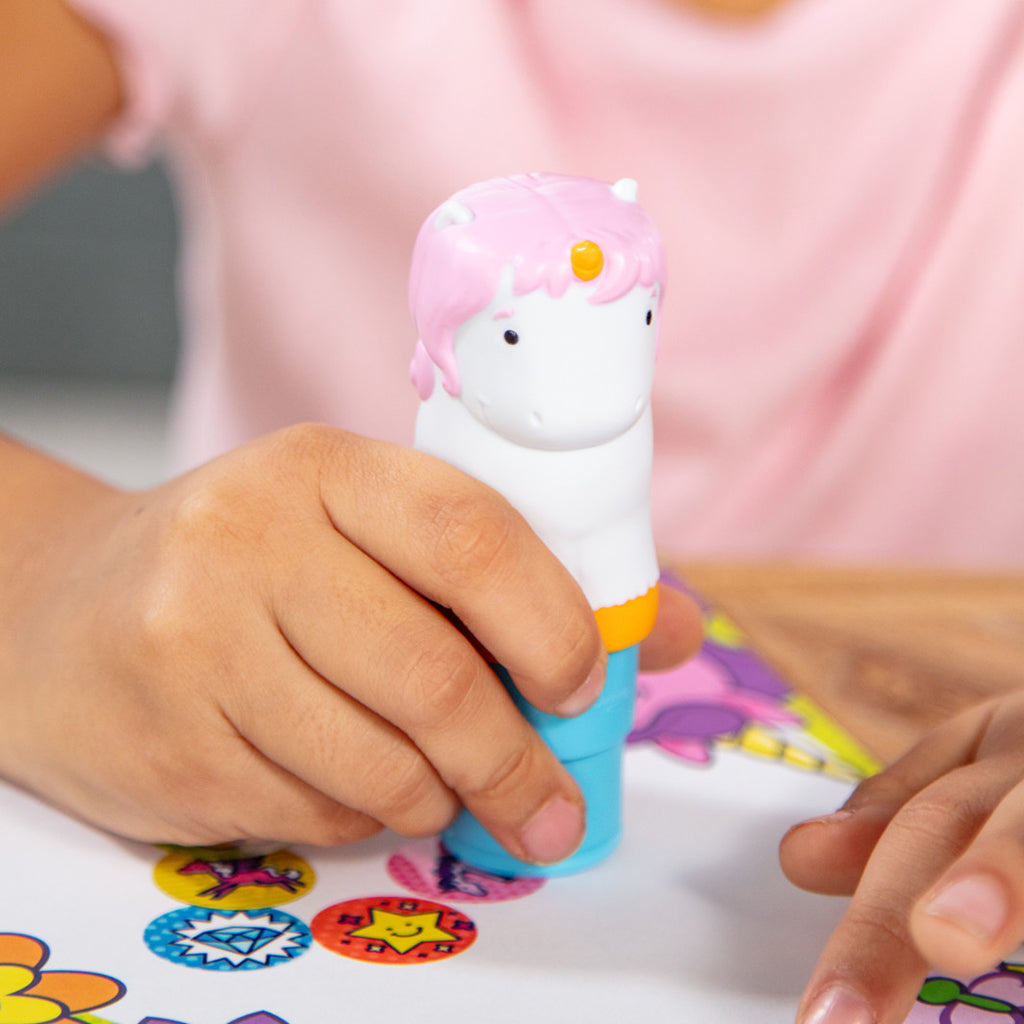 Melissa &amp; Doug Wow! Activity pad, Stempel-selv klistermærker - Enhjørning