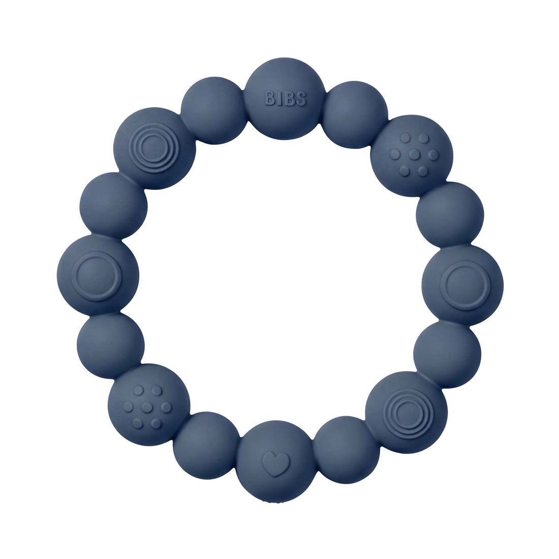 Bibs bidering i silikone, Beaded - Steel Blue