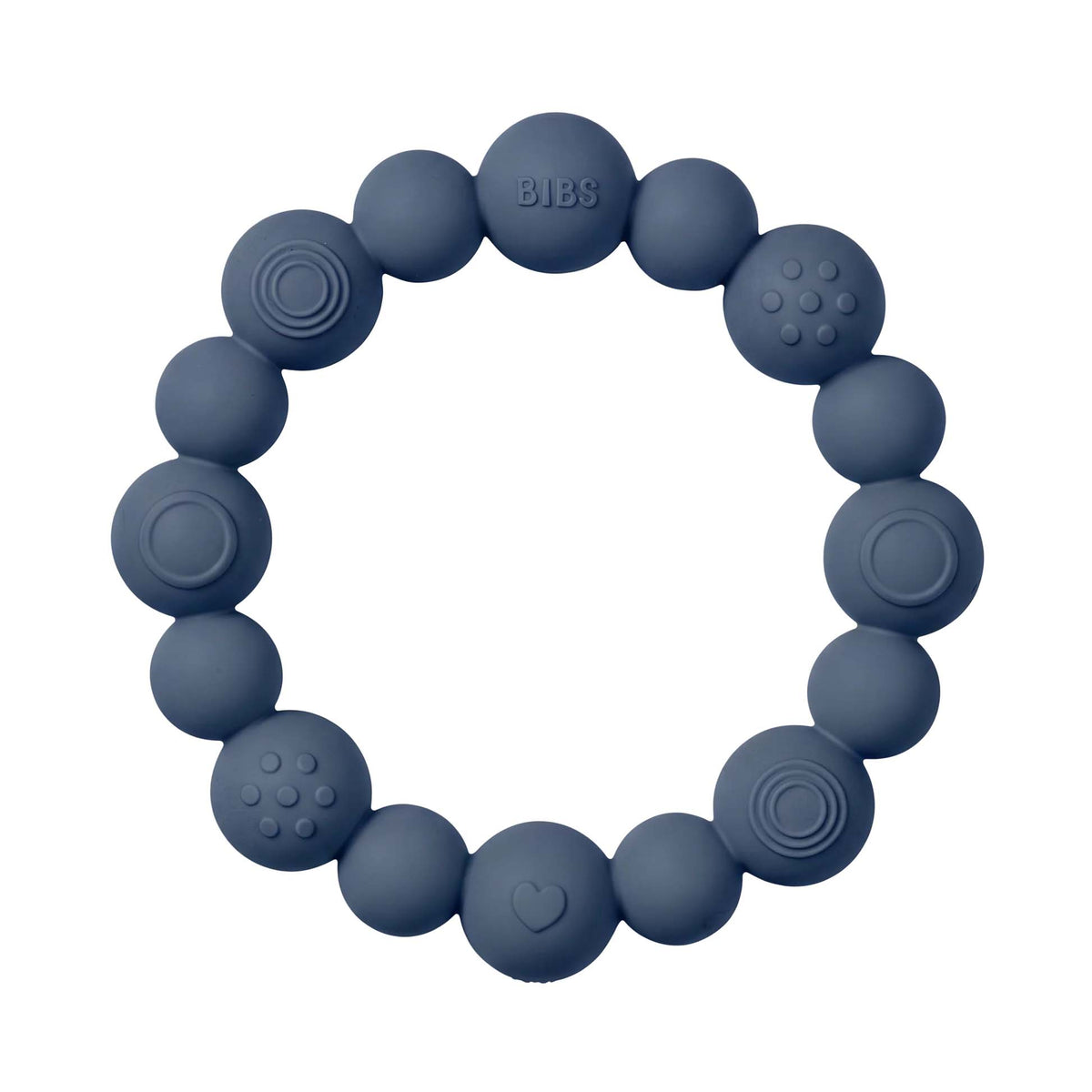 Bibs bidering i silikone, Beaded - Steel Blue