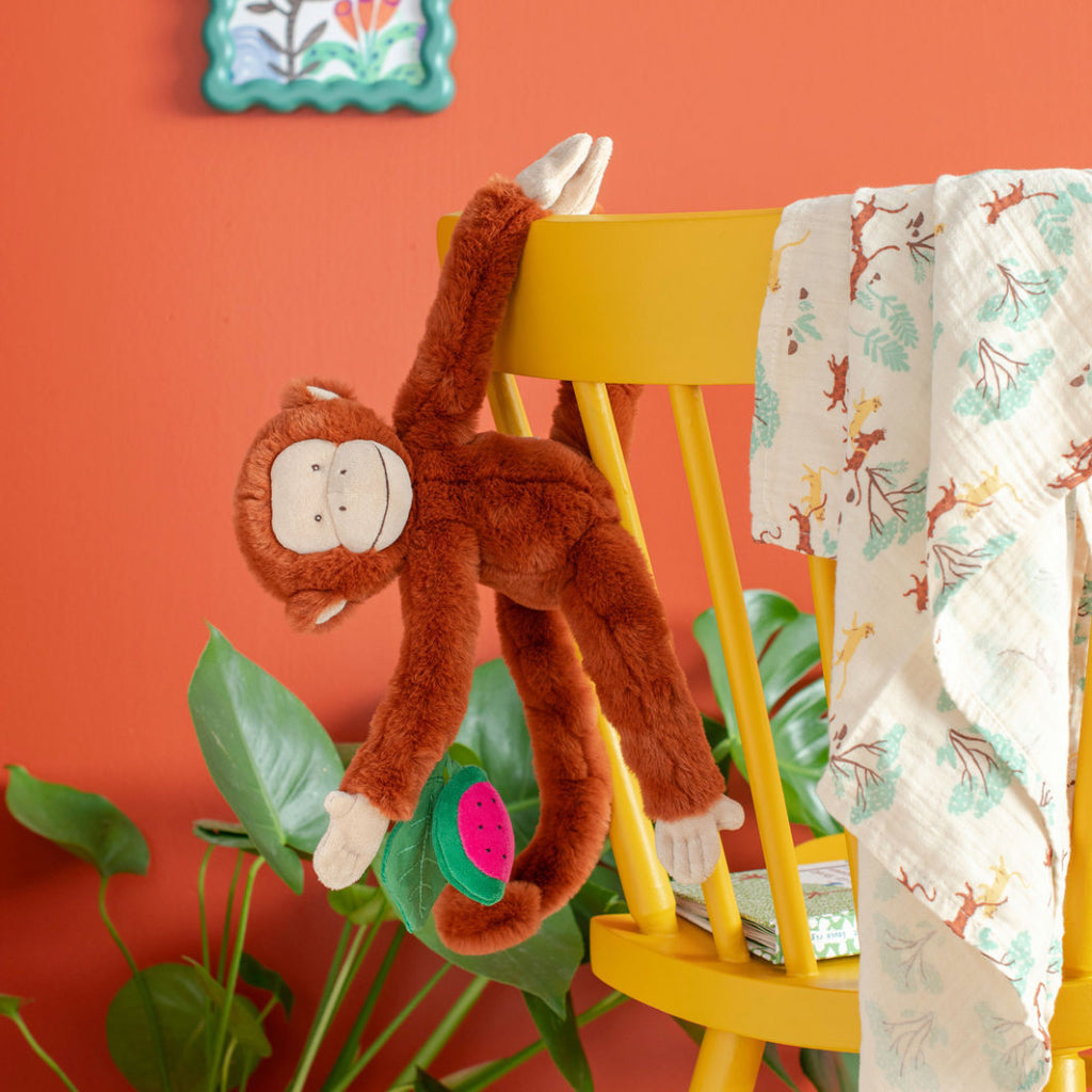 Moulin Roty aktititetstøjdyr, Aben Mochica 38 cm - La forêt Mawa