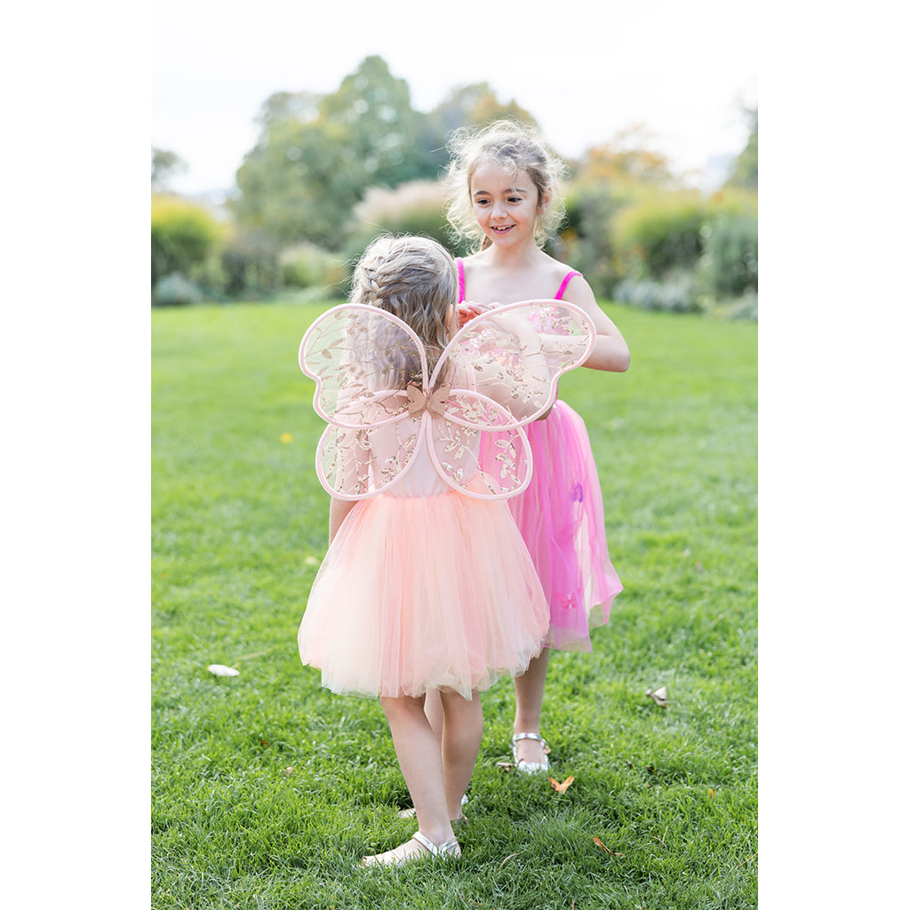 Great Pretenders udklædningstøj, Sommerfuglekjole, Peach - str. 2-6 år