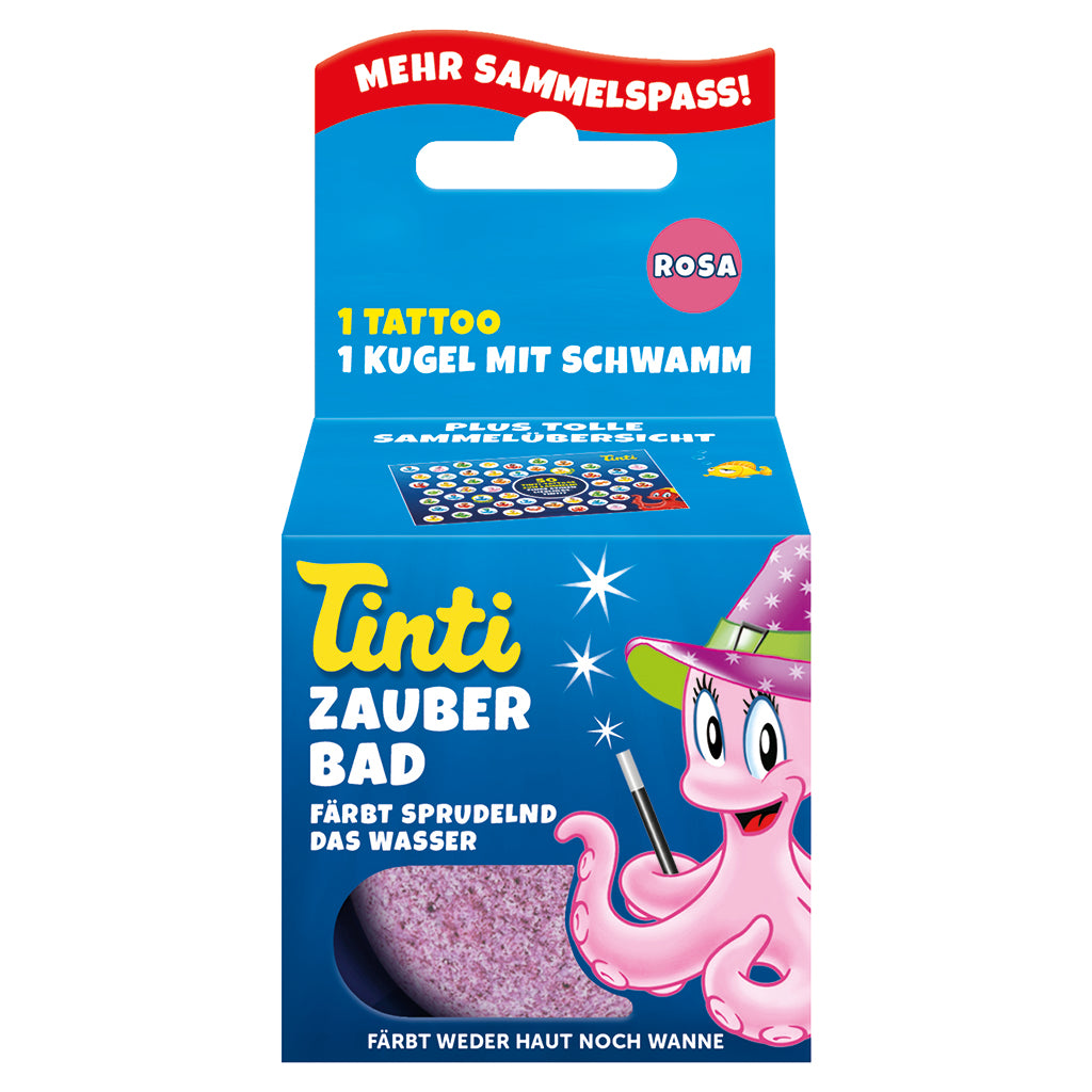 Tinti badebombe, Tryllekugle incl tatovering - pink