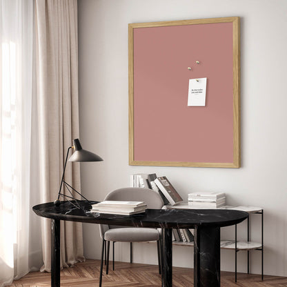 Opslagstavle m. egetræsramme, Dusty Rose - 62 x 42 cm