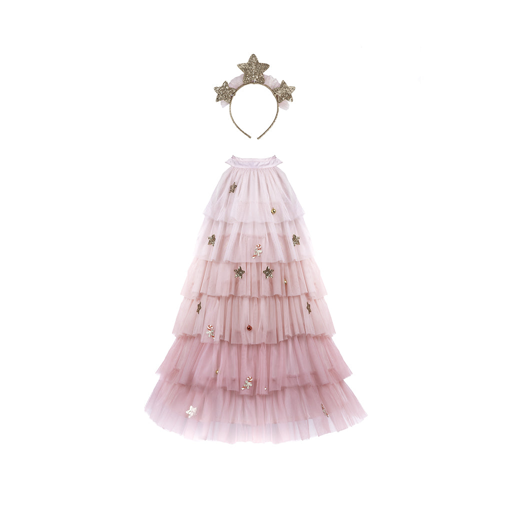 Great Pretenders udklædningstøj, Juletræskjole og hårbøjle, blush - str. 2-4 år og 4-6 år