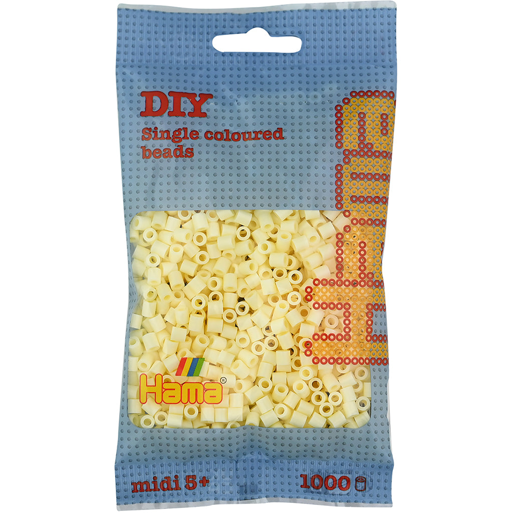 Hama Midi perler i pose, lys gul - 1000 stk