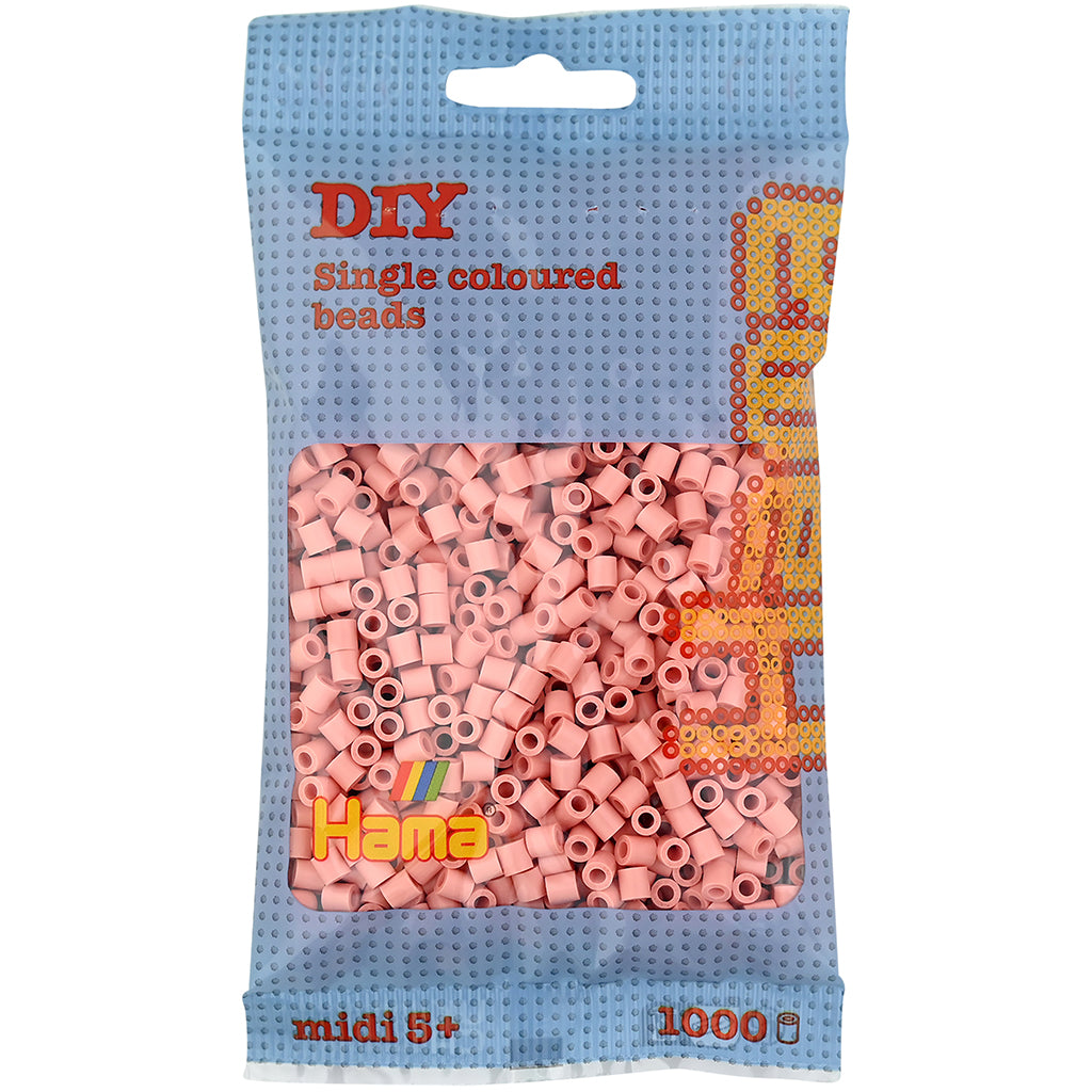 Hama Midi perler i pose, lys peach - 1000 stk