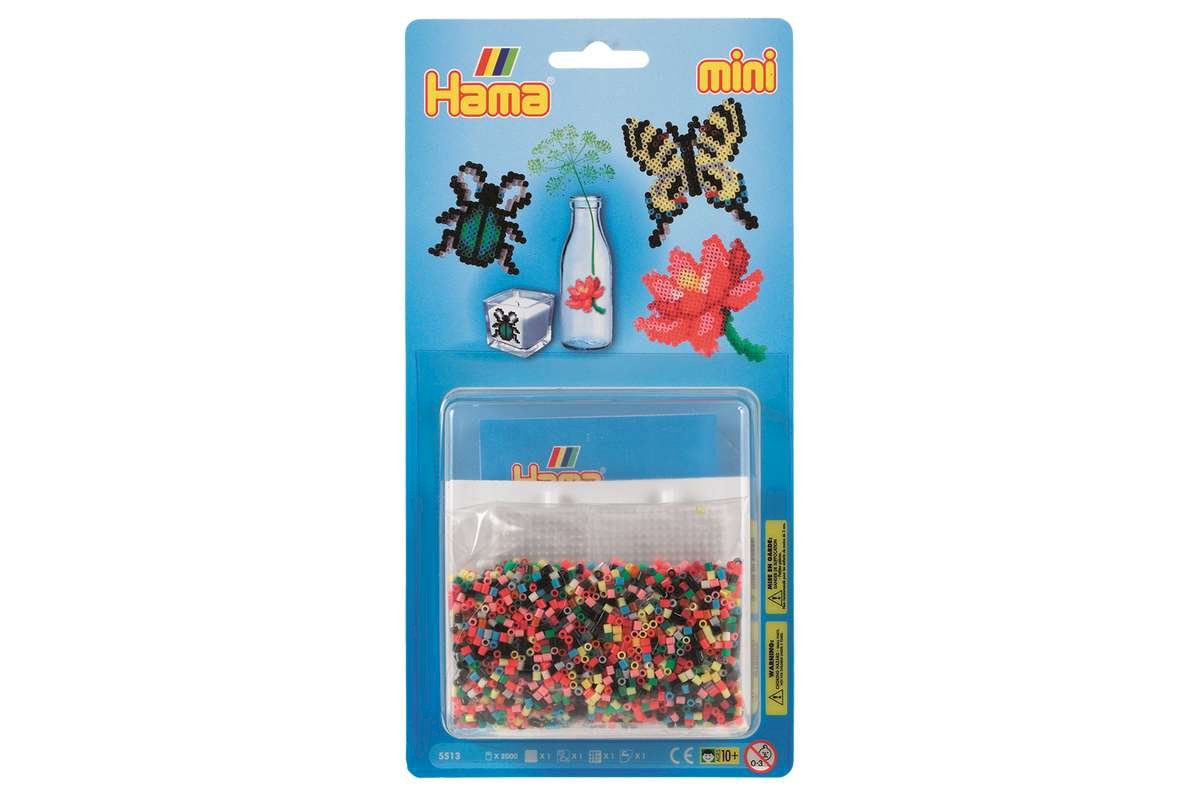 Hama perlepladesæt, 2000 Mini perler, blomster