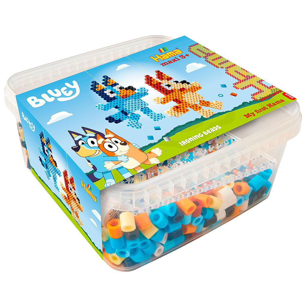 Hama Maxi perlepladesæt i bøtte, Bluey