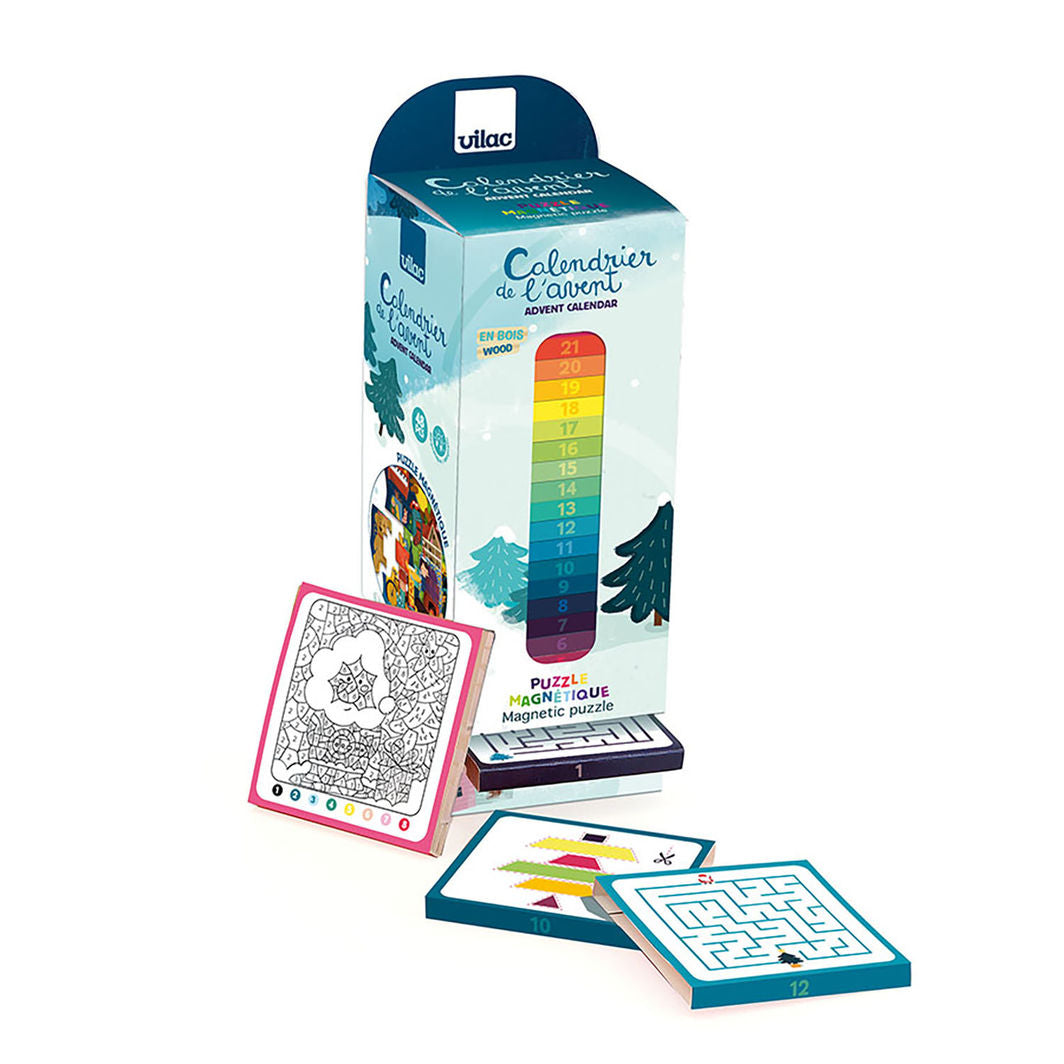 Vilac Adventskalender, Adventstårn med magentisk puslespil 48 brikker