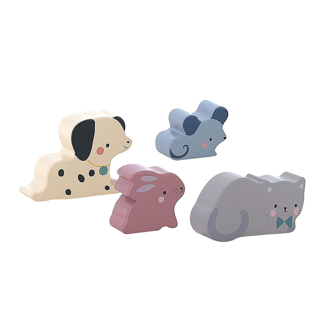 Vilac Puttekasse i træ, Lille gård med dyrefigurer