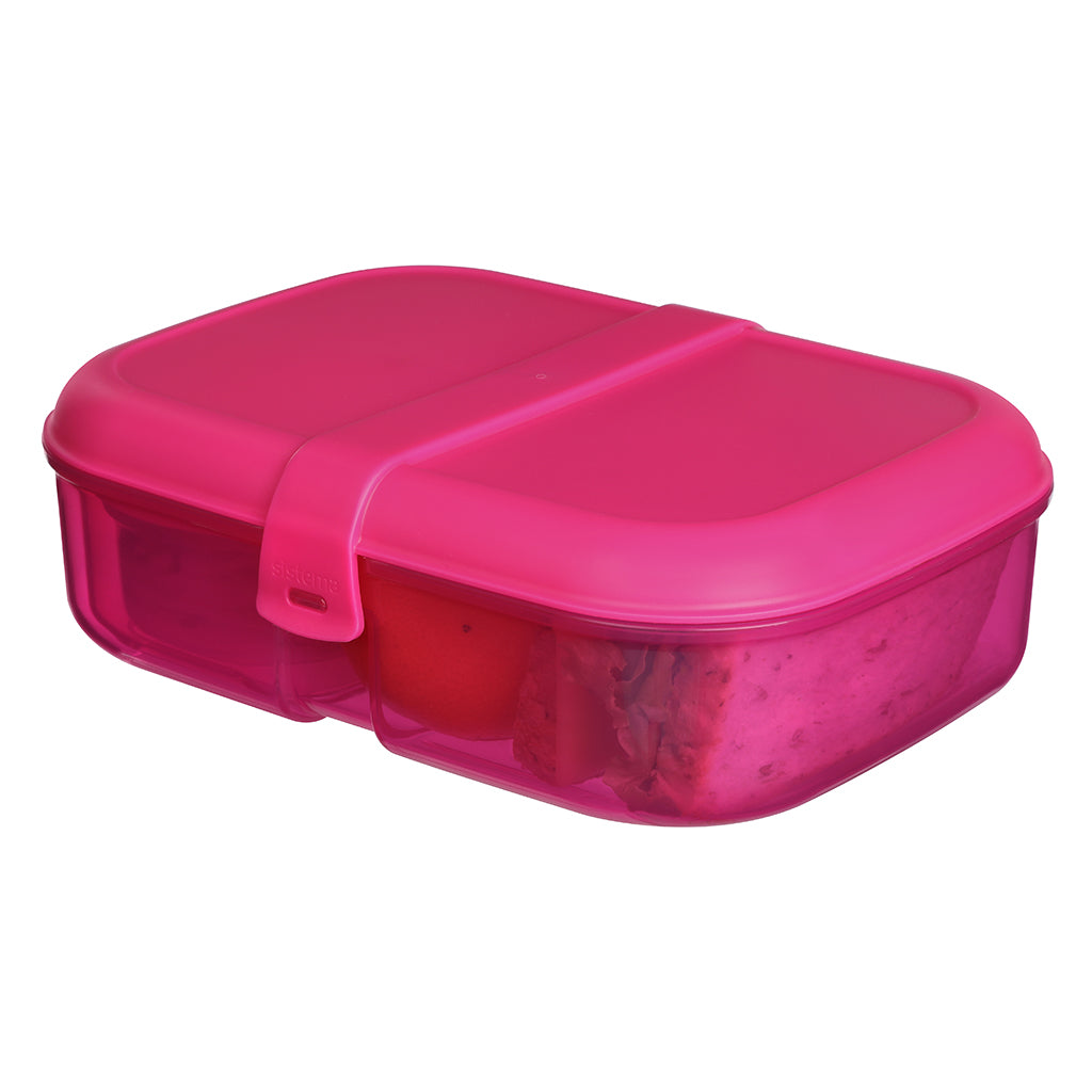 Sistema Ribbon lunch madkasse med aftageligt rum, 1.1L -  Pink