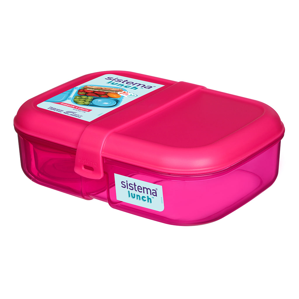 Sistema Ribbon lunch madkasse med aftageligt rum, 1.1L -  Pink
