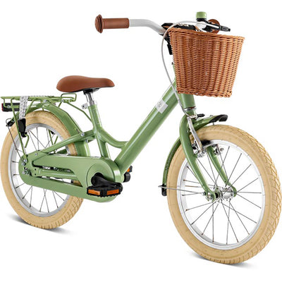 Puky Youke Classic cykel m. håndbremse og cykelkurv, 16" - Retro green - Fra 4 år