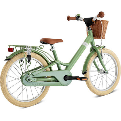 Puky Youke Classic cykel m. håndbremse og cykelkurv, 18" - Retro green - Fra 5 år