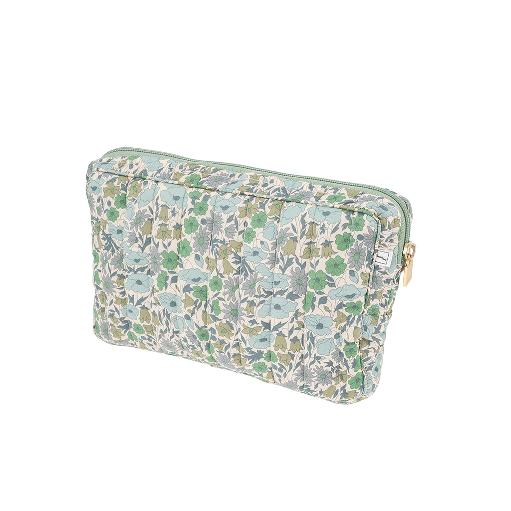 Bon Dep Pouch small, toilettaske med Liberty - Poppy and Daisy Teal
