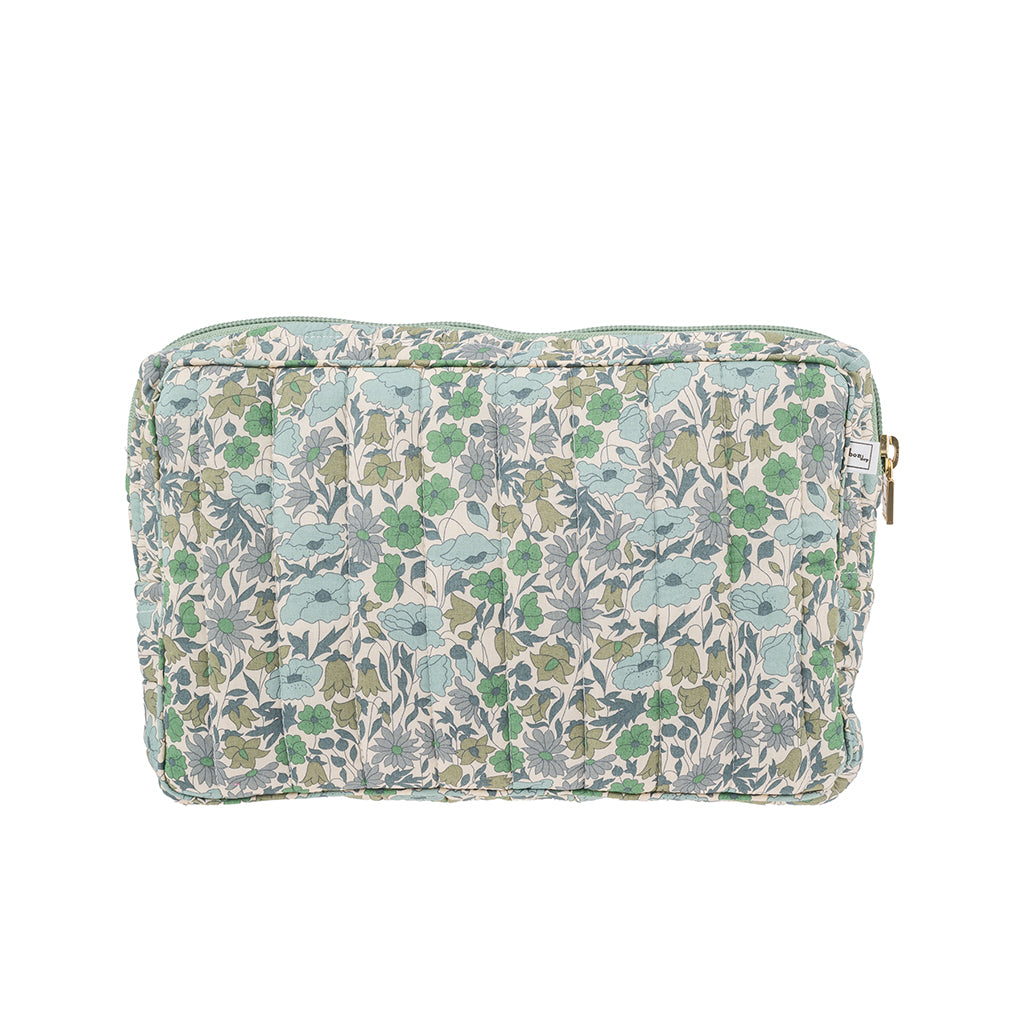 Bon Dep Pouch small, toilettaske med Liberty - Poppy and Daisy Teal