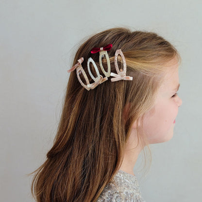 Mimi &amp; Lula 4 Hårspænder - Skinny Velvet Bow