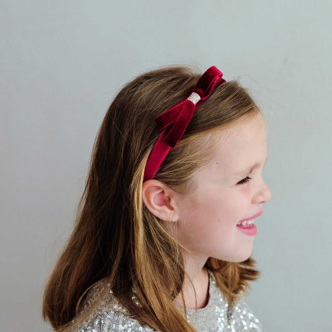 Mimi &amp; Lula Hårbøjle - Burgundy Violet Bow