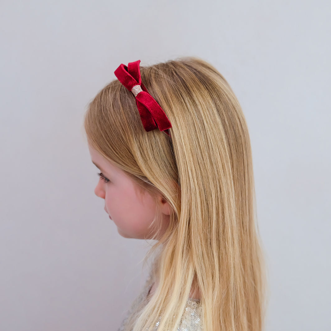 Mimi &amp; Lula Hårbøjle - Burgundy Violet Bow