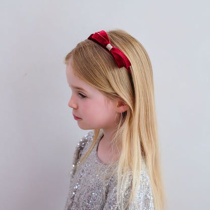 Mimi &amp; Lula Hårbøjle - Burgundy Violet Bow