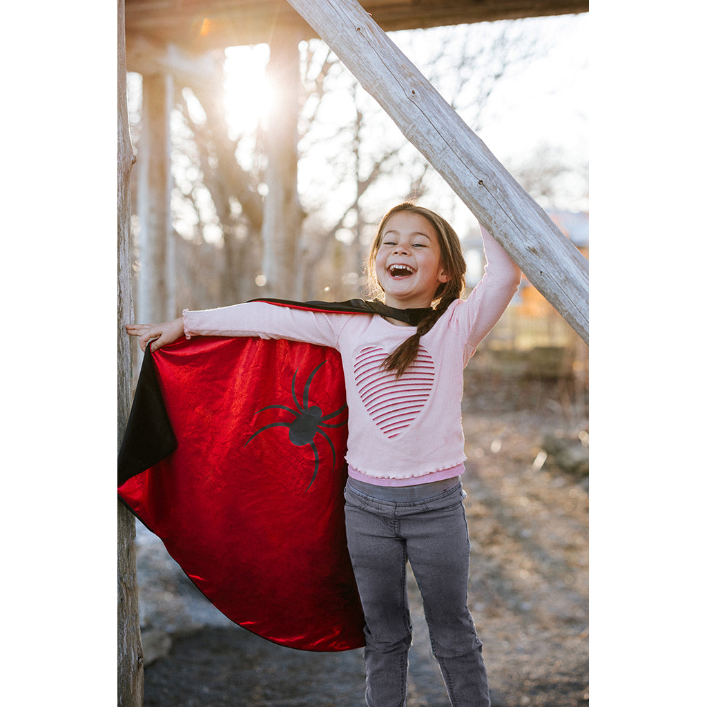 Great Pretenders Spider kappe og Batman kappe i én - str. 5-6 år