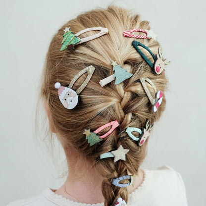 Mimi &amp; Lula 8 hårclips, Mini Santa Christmas