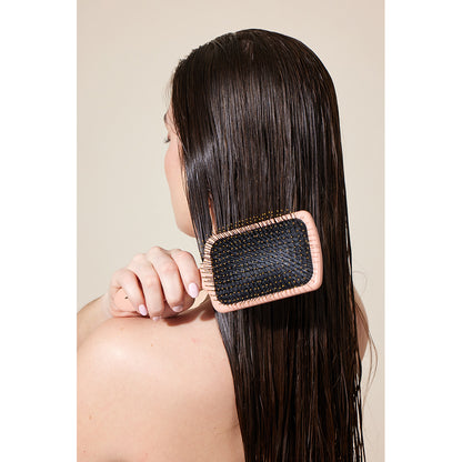 Fan Palm hårbørste, Bloom paddle wet brush - Large Rose w/glitter