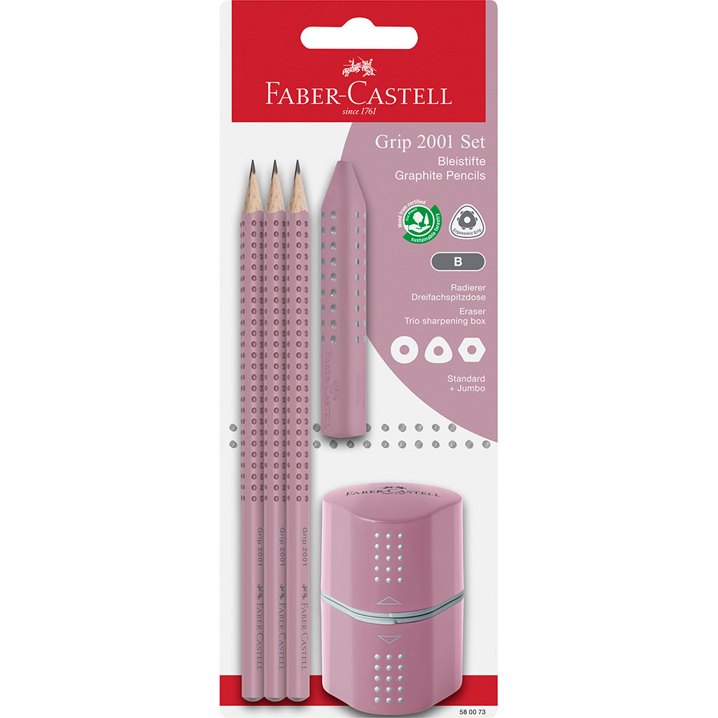 Faber-Castell - Grip sæt 3-i-1, Rose Shadows