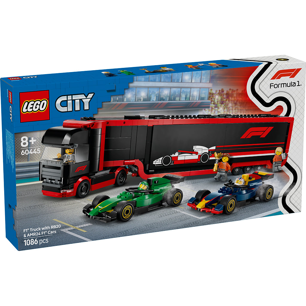 LEGO® City Project Alicia 2025, F1®-lastbil med RB20 og AMR24 F1®-biler