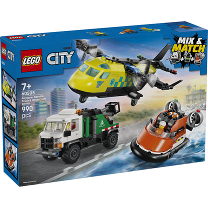 LEGO® City Remix – Fly, servicevogn og luftpudebåd