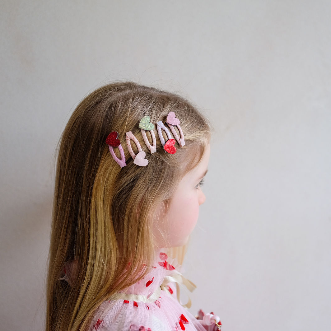Mimi &amp; Lula 5 hårspænder, Mini Heart Valentines