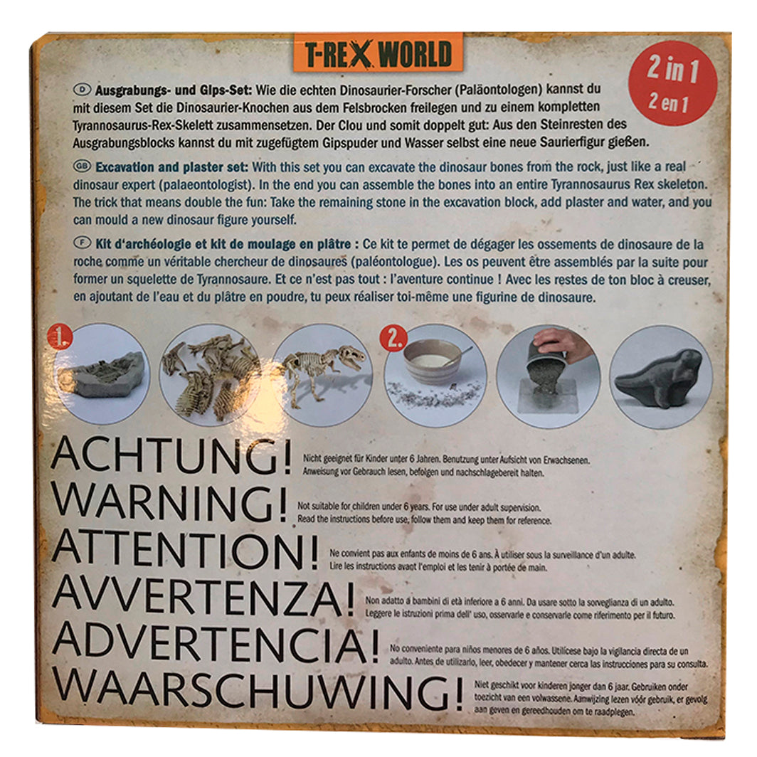 T-Rex Gipssæt, Støb- hak-find-saml et dinosaur skelet