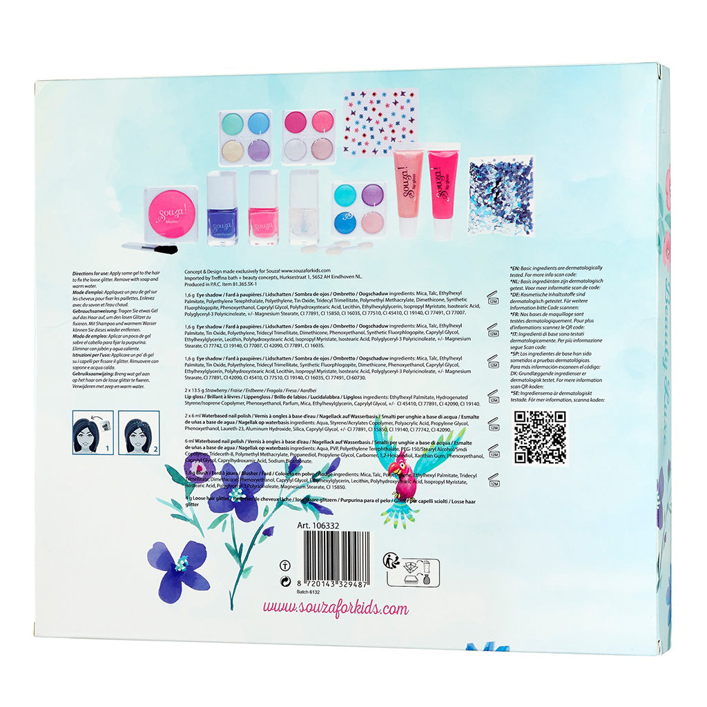 Souza sminkesæt til børn, Beauty Luxe - Blå/sølv hårglimmer
