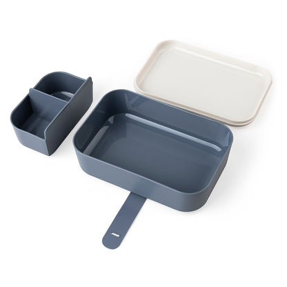 Sebra madkasse m. skillevæg og silikonestrop, Busy Builders