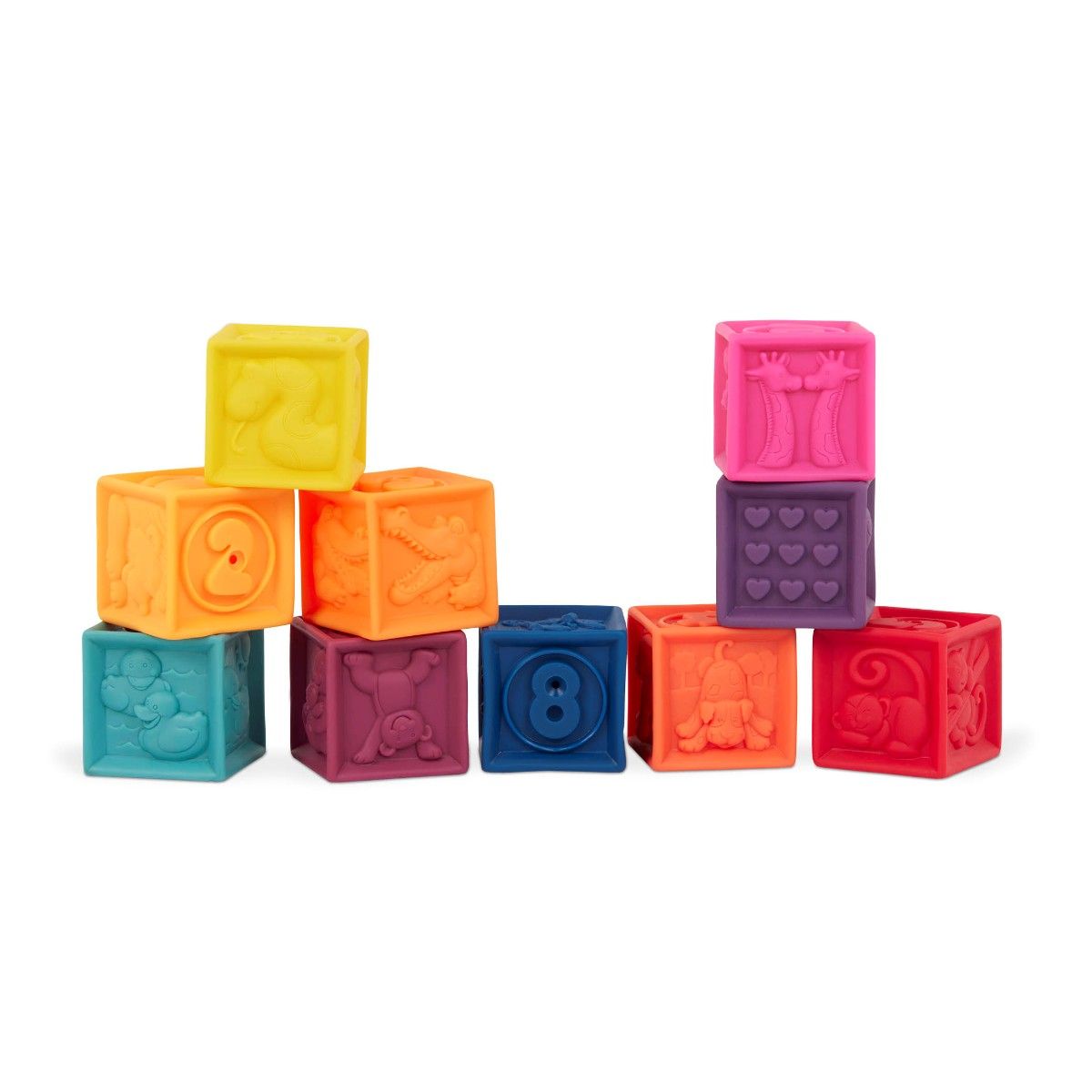 B Toys bløde byggeklodser, One Two Squeeze - 10 stk.