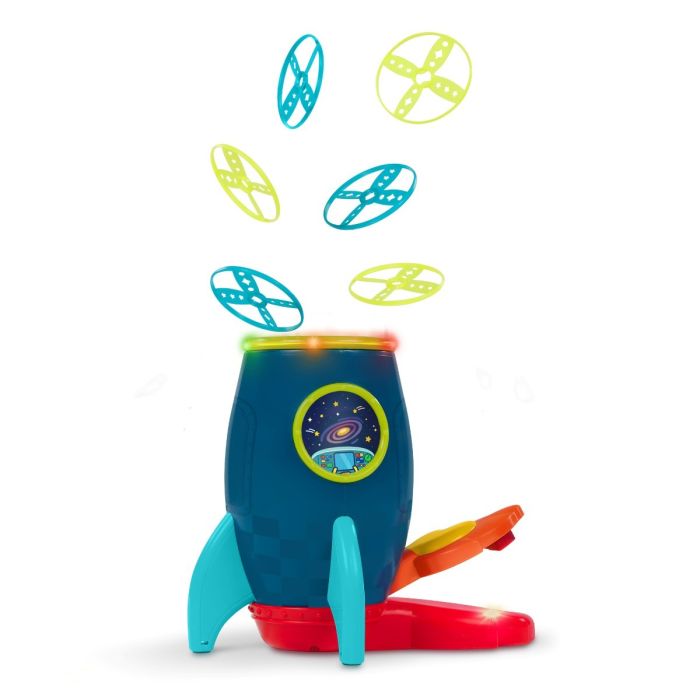 B Toys Raket med affyring, grib skiver m ketcher