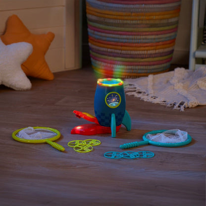 B Toys Raket med affyring, grib skiver m ketcher