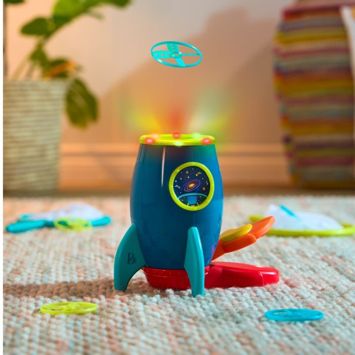 B Toys Raket med affyring, grib skiver m ketcher