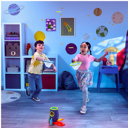 B Toys Raket med affyring, grib skiver m ketcher