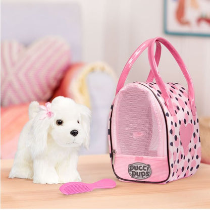 Pucci Pups hund i taske, Pink prikker