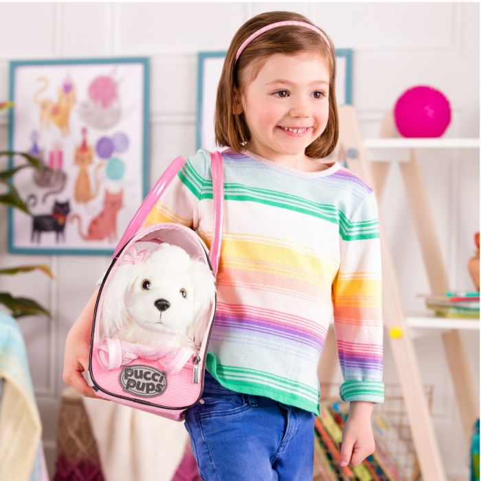 Pucci Pups hund i taske, Pink prikker