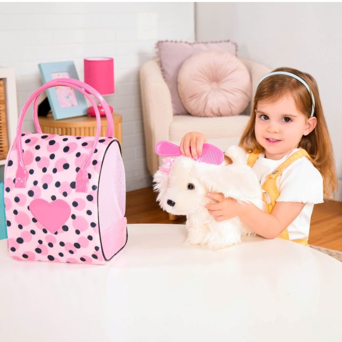 Pucci Pups hund i taske, Pink prikker