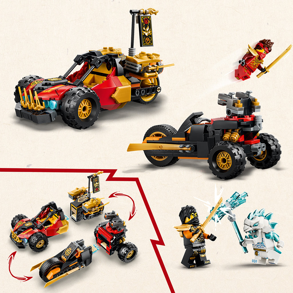 LEGO® NINJAGO® Kai og Coles kombi-køretøjer