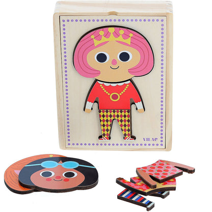 Vilac puslespil i træ,  6 x 3 brikker - Jane af Ingela P Arrhenius