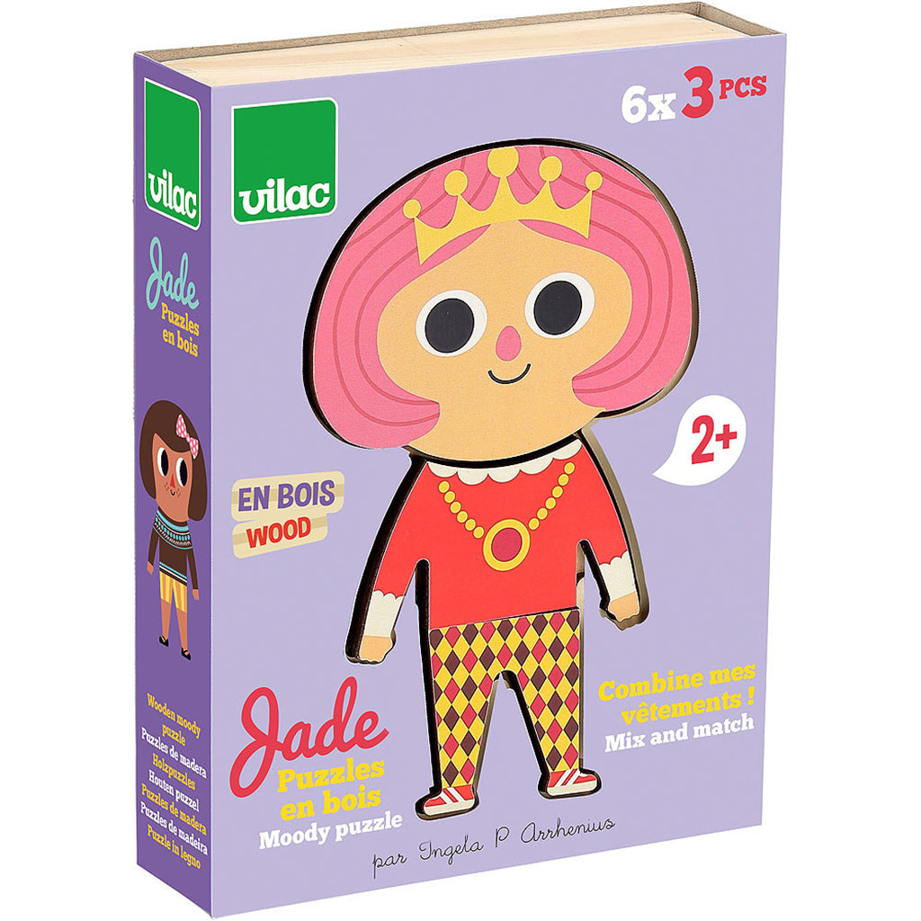 Vilac puslespil i træ,  6 x 3 brikker - Jane af Ingela P Arrhenius