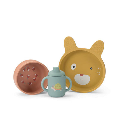 Moulin Roty Mit første spisesæt 3 dele, Trois petits lapins