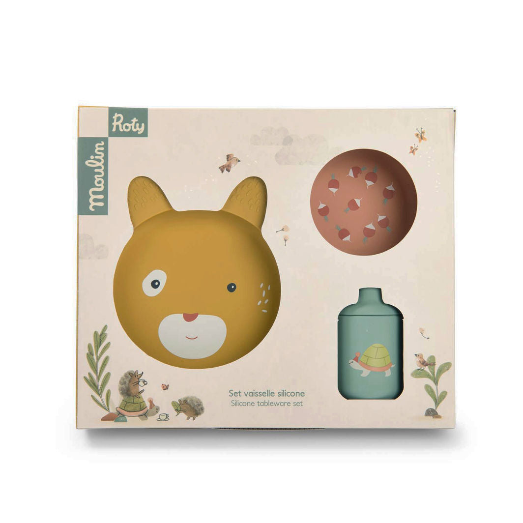 Moulin Roty Mit første spisesæt 3 dele, Trois petits lapins