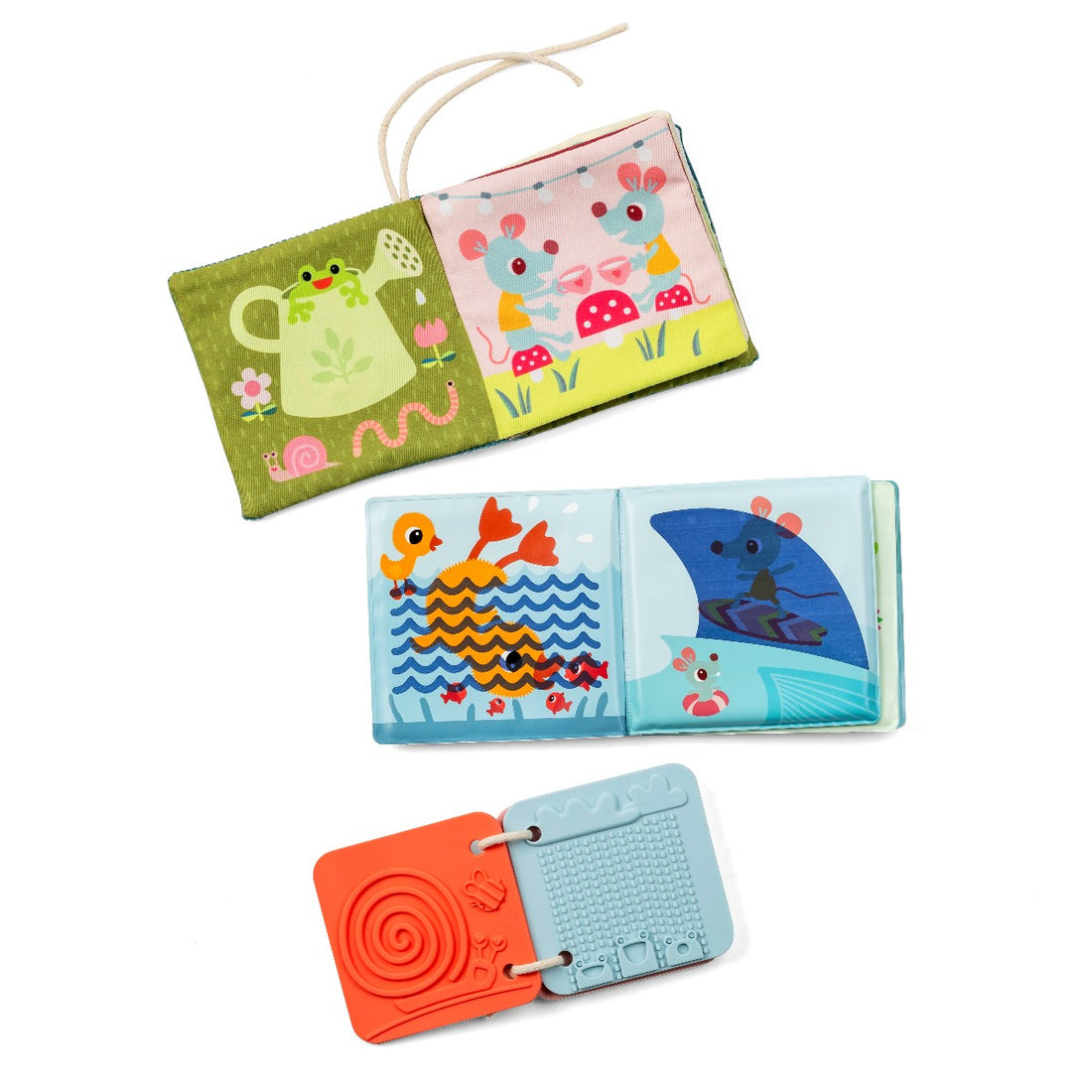 Lilliputiens babylegetøj, 3 stk sansebøger - Jeanne